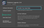 How to transfer Pokemon Legends: Z-A save data from Switch 1 to the Switch 2 Edition