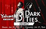 Free demo for Yakuza Kiwami 3 & Dark Ties launches on January 21