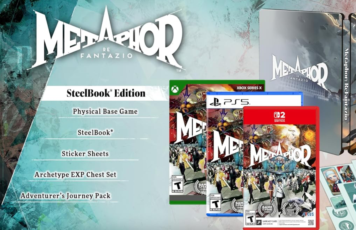 Metaphor: ReFantazio Switch 2 physical Game Key Card pre-orders are now live, SteelBook Edition also revealed