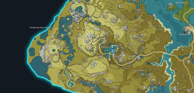 Mt. Aocang, Jueyun Karst, and the surrounding area on the map. These are the best places for White Iron Chunks.