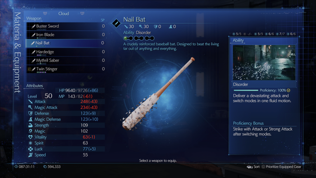 Ff7 Remake Weapons Cloud Nail Bat