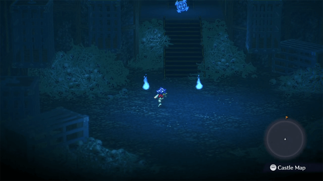 A dialogue box from Live A Live's Edo Japan, showing how to respond to Goemon.