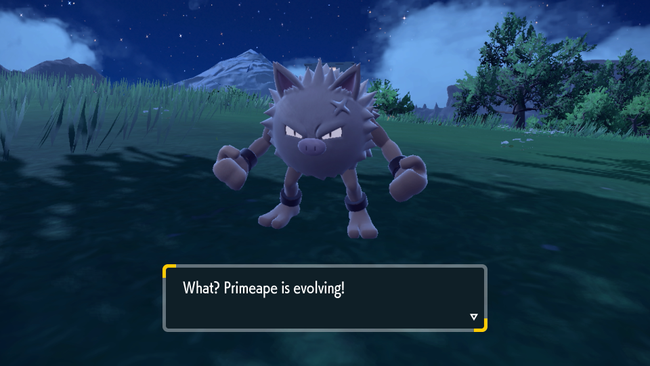 A Primeape, about to evolve.