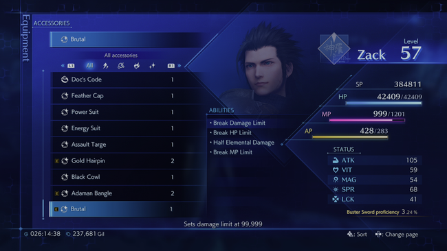 Breaking the Crisis Core FF7 HP Limit can increase your maximum HP by ten times.