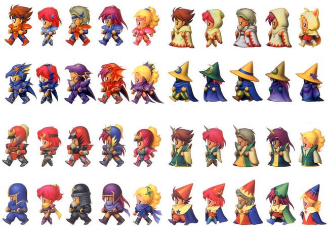 FF5's Job system set the bar for the mechanic in the series, and featured this cute job art.