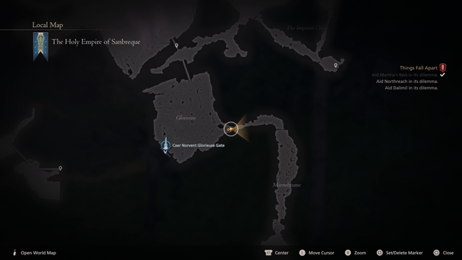 From the Caer Norvent area, you'll want to head east and through Mornebrume in order to find Svarog, the powerful dragon that's the target of th Ruin Reawakened hunt.