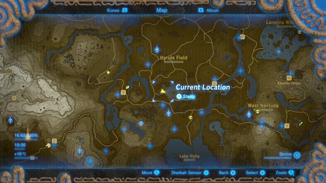 Zelda: Breath of the Wild Memory Locations in order for the Captured ...