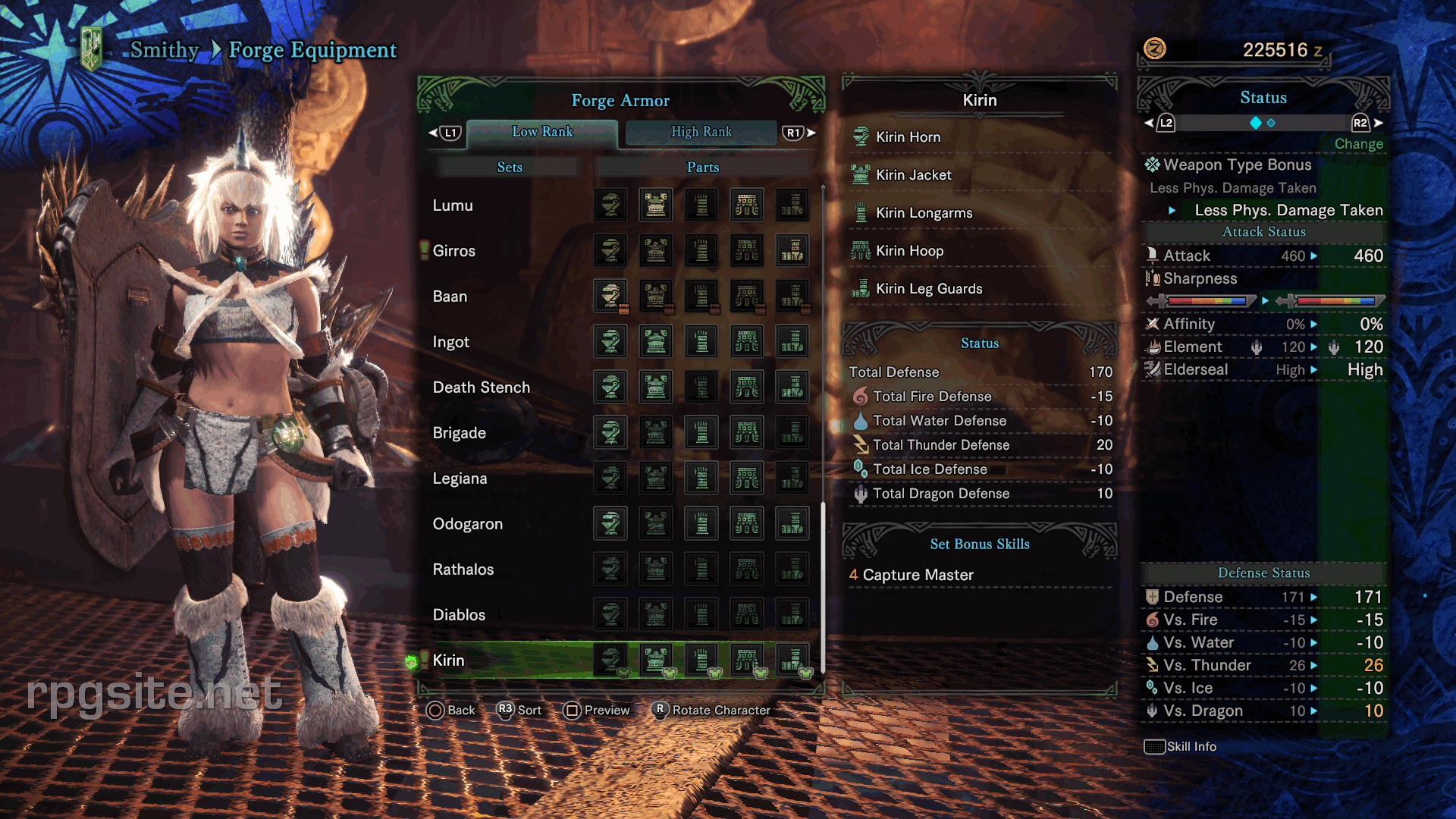 Kira Female Ranger / Rogue Kirin Armor Set From Monster 