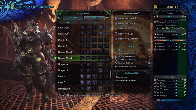 Diablos Nero Alpha + Armor Set