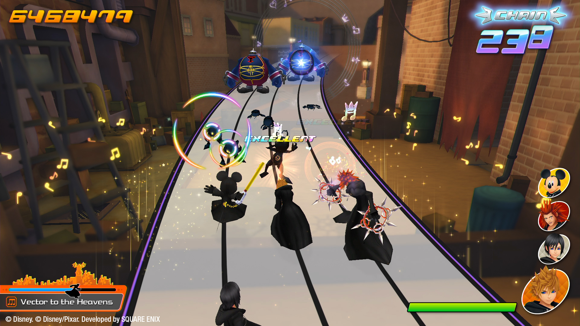 Kingdom Hearts: Melody of Memory screenshots show main menus and