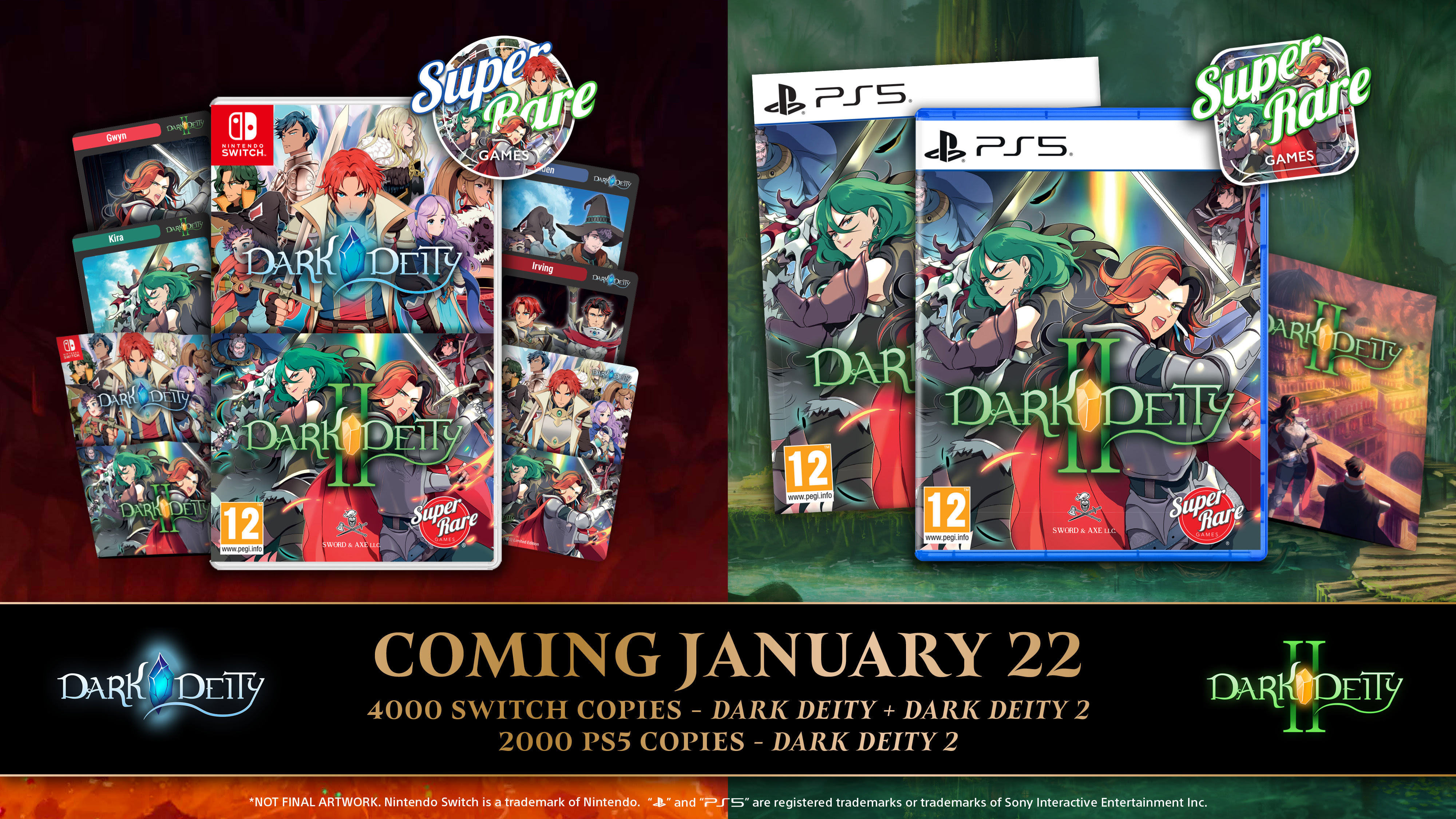 Dark Deity 1 & 2 for Nintendo Switch and Dark Deity 2 for PS5 will