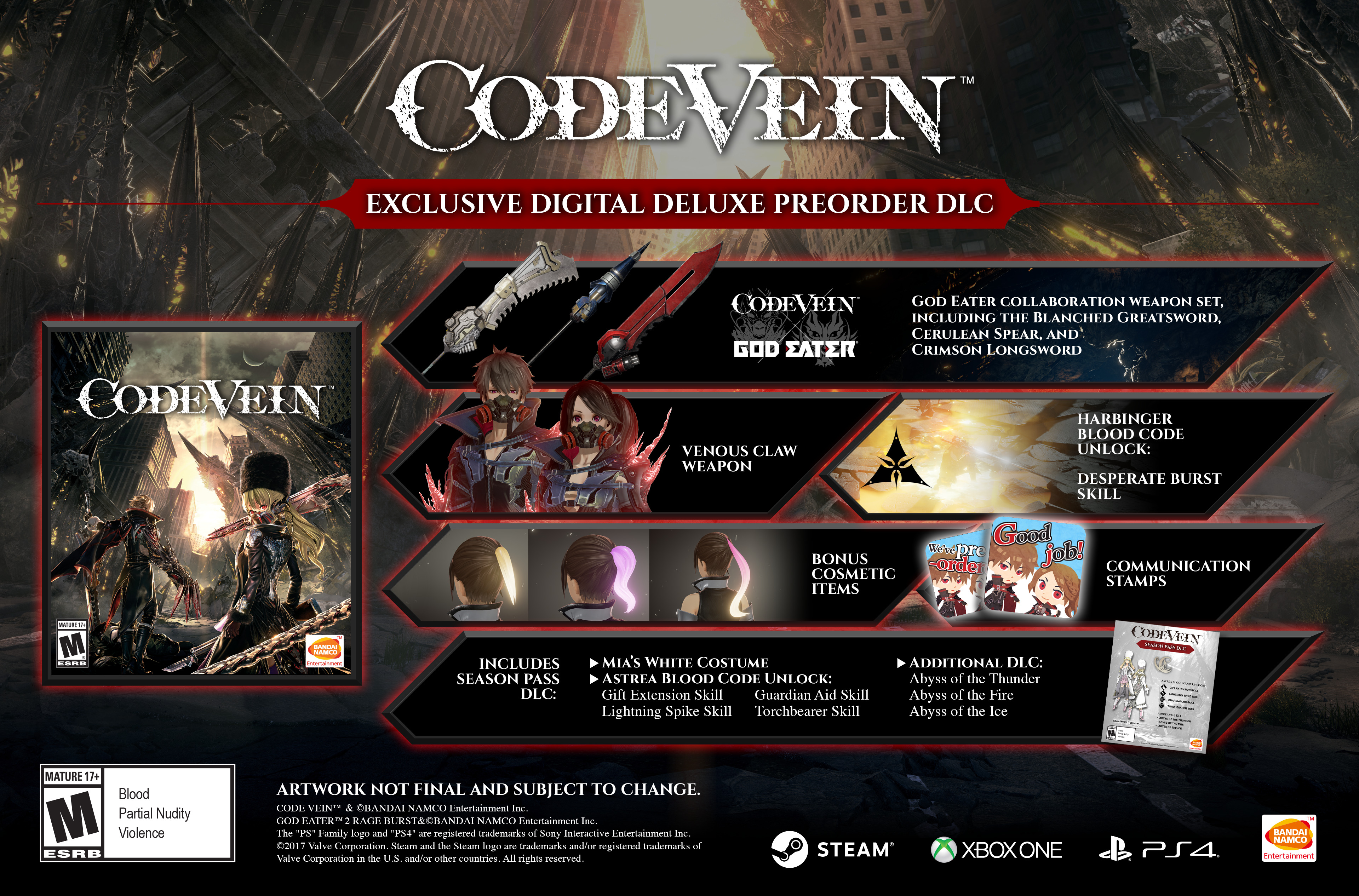 Code Vein - Pre-order Bonuses & Deluxe Edition Outline; Behind the