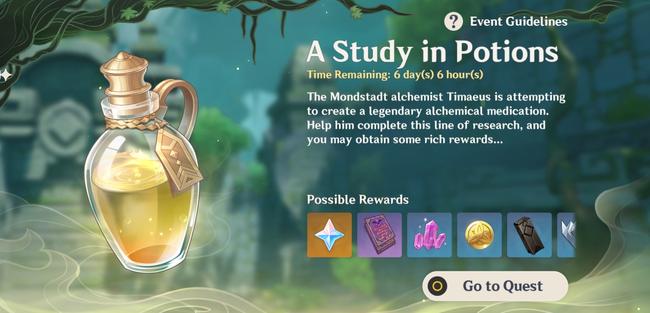 A Study in Potions, part of Genshin Impact's January 2022 events.