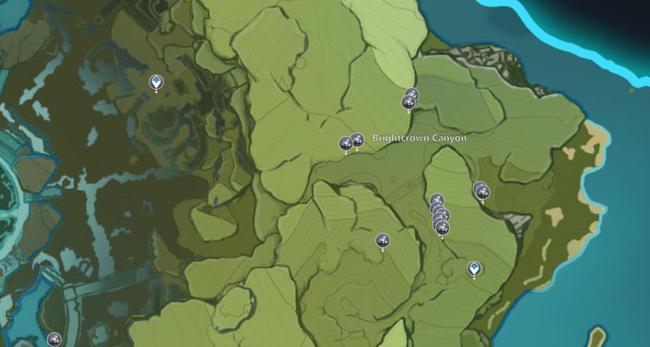 Mondstadt's Brightcrown Canyon, which has tons of White Iron Chunk node markers to farm at.