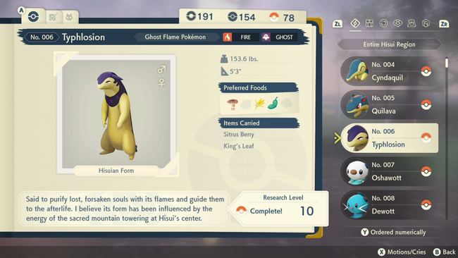 Hisuian Typhlosion, the new exclusive starter evolution in Pokemon Legends Arceus