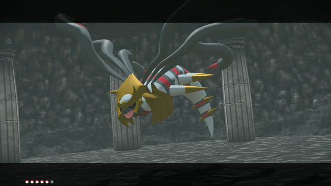 Battling to catch Giratina as part of Request 91.