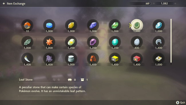 The Merit Points item exchange contains a number of rare items, as shown in this screenshot.