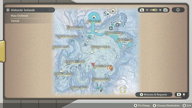 The stone to evolve Eevee to Glaceon, as per the in-game map.