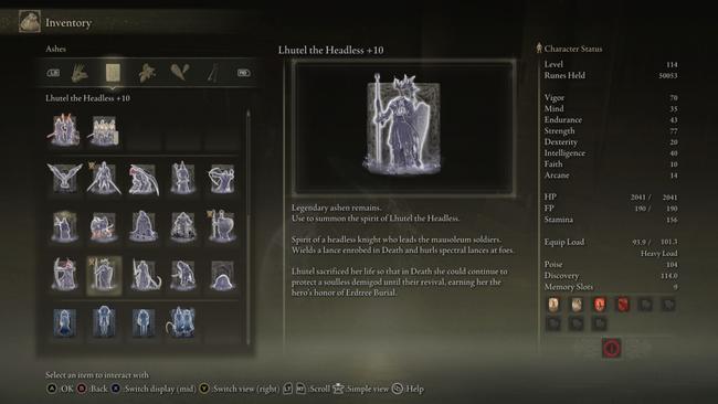 A full set of Legendary Ashen Remains summons in Elden Ring - and some others besides.