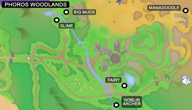 Every Wanted Monster location in RF5's Phoros Woodlands.