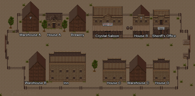 A map of Success in Live A Live's Wild West Chapter. Although the above map is based on the SNES version, the layout is still the same in the remake.