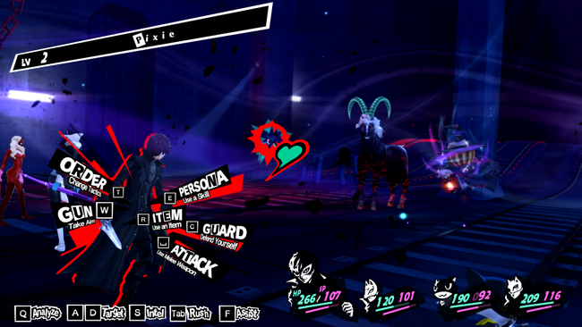 An image of the PC version of Persona 5 Royal, featuring the user interface when using keyboard and mouse.