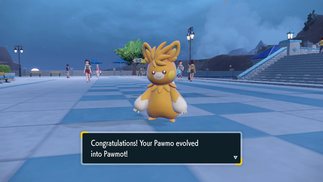 Pawmot, after having evolved from Pawmo in Pokemon Scarlet & Violet.