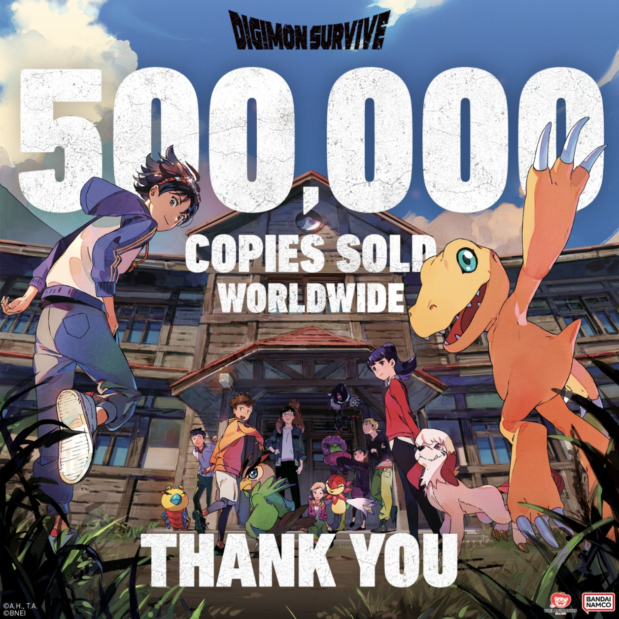 has worldwide copies | 500,000 Survive Digimon RPG over Site sold