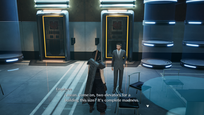 The third Wutai Spy can be tricky to find - but just wait for him to emerge from the Shinra tower elevator!