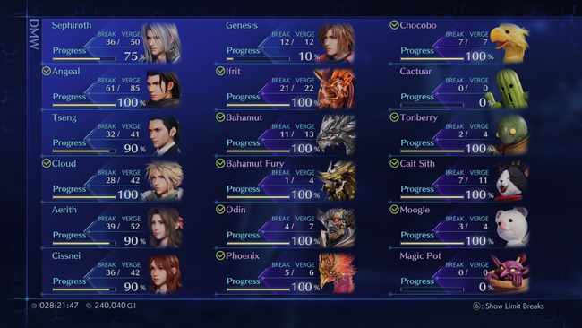 Unlocking every character in the Crisis Core DMW takes time, but is rewarding.