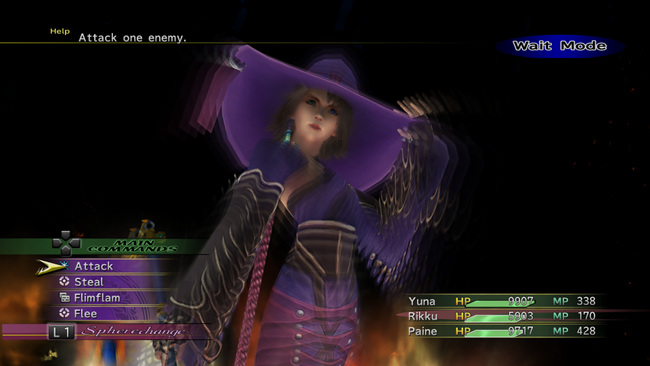 Yuna in Mage garb in Final Fantasy X-2