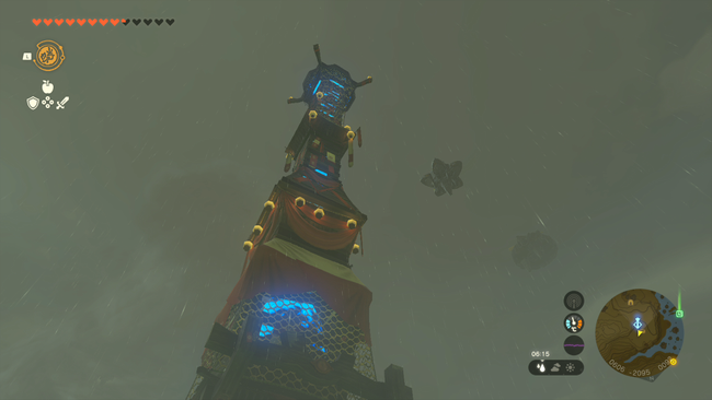 The Popla Foothills Tower is broken when you first reach it - but you can activate it quickly, with a little help from a friend.