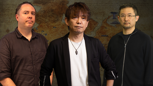 Michael-Christopher Koji Fox, Naoki Yoshida, and Hiroshi Minagawa from the Final Fantasy XVI development team.
