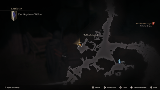 The location of Waloed's Orchestrion Roll treasure chest in FF16.