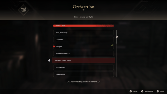 The in-game list is thankfully a set order - so we can offer an FF16 Orchestrion Roll list that matches.