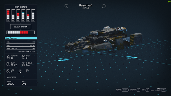 The Razorleaf is one of many ships you can acquire that let you transport Contraband without getting caught.