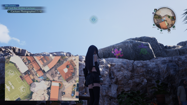 The first Cactuar location is on a cliff face.