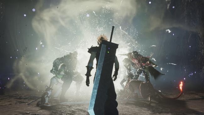 In Rebirth, it takes the whole party to hold open the Whisper Wall - so only Cloud can pass through.