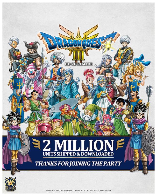 Dragon Quest III HD-2D Remake surpasses 2 million units sold