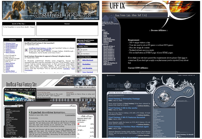 RPG Site's history begins with various forms of Final Fantasy fansite.