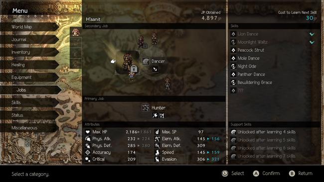 The range of job classes in Octopath Traveler will give you a lot of options in combat.